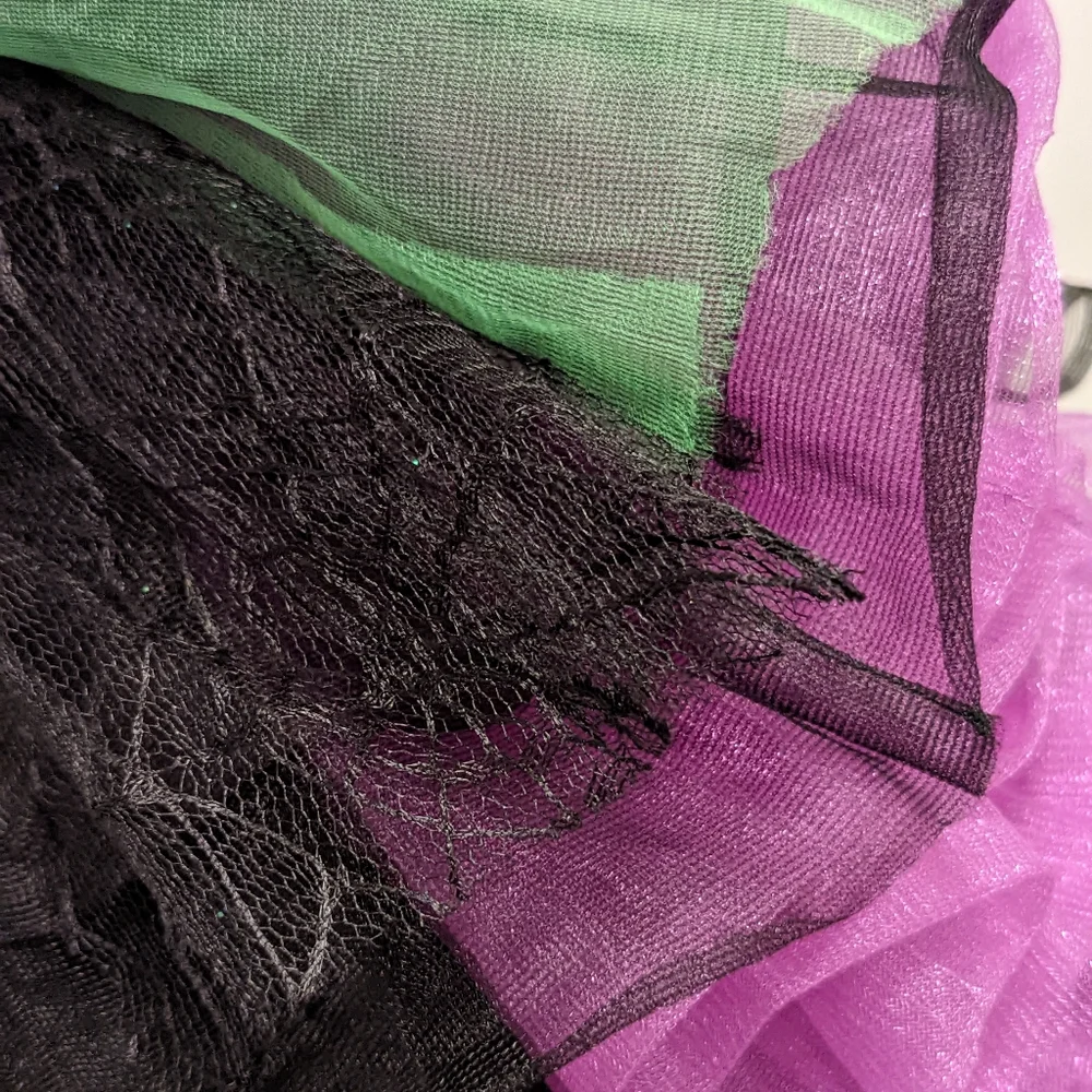 Tutu Short Skirt black green & purple Halloween cosplay race costume